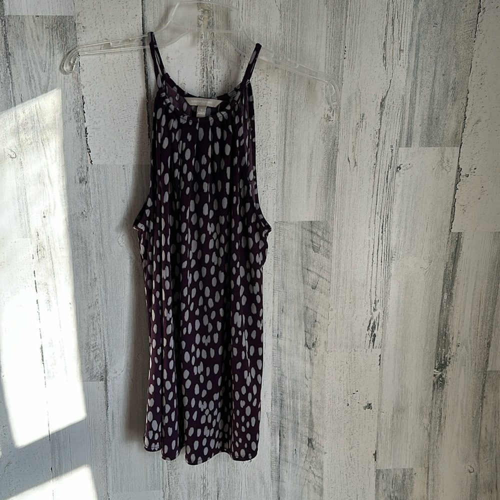 BB1- purple w/ gray dots banana republic small sm s